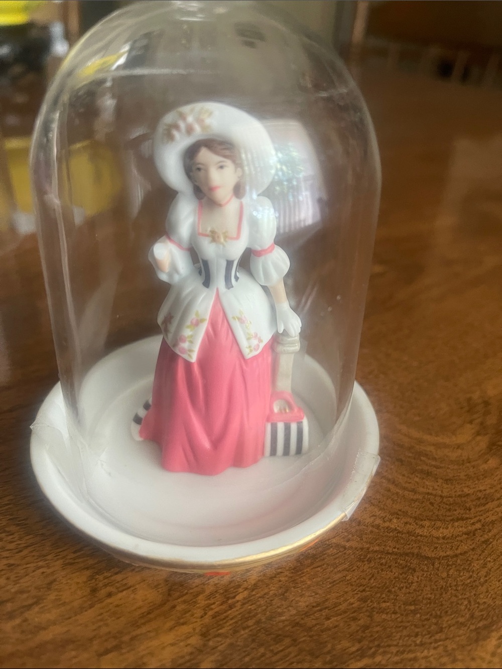Avon Vintage-Style Porcelain Lady Figurine in White and Pink